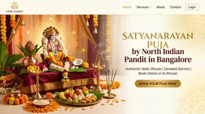 North Indian style Satyanarayan Puja ceremony